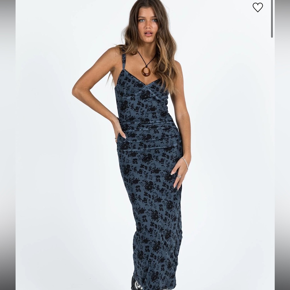 Princess Polly Cotter Maxi Dress Blue Floral